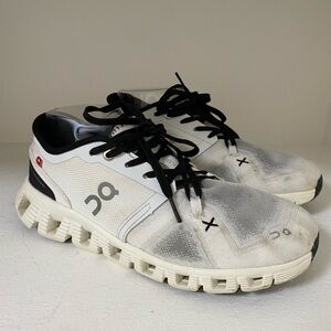 On Running X 3 Black and White Athletic Shoes